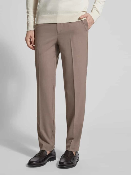 Zdjęcie produktu Spodnie materiałowe o kroju slim fit z dodatkiem wiskozy lindbergh Beżowy