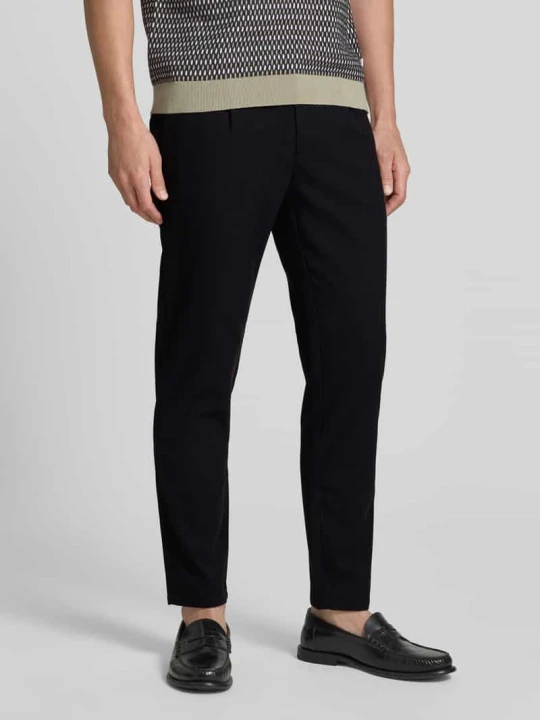 Zdjęcie produktu Spodnie materiałowe o kroju slim fit z dodatkiem wiskozy lindbergh Czarny