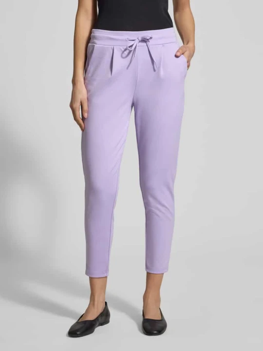Zdjęcie produktu Spodnie materiałowe o kroju slim fit z dodatkiem wiskozy Model 'Kate' Ichi Jasnofioletowy