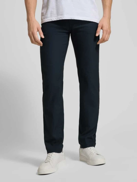 Zdjęcie produktu Spodnie materiałowe o kroju slim fit z dodatkiem wiskozy model 'Lyon' Pierre Cardin Granatowy
