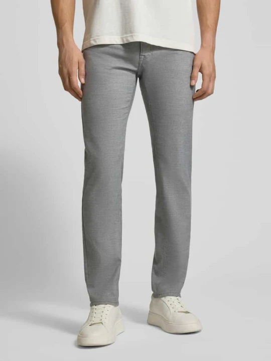 Zdjęcie produktu Spodnie materiałowe o kroju slim fit z dodatkiem wiskozy model 'Lyon' Pierre Cardin Srebrny