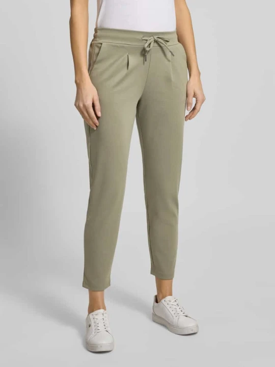 Zdjęcie produktu Spodnie materiałowe o kroju slim fit z dodatkiem wiskozy model „Rizet” B.Young Oliwkowy