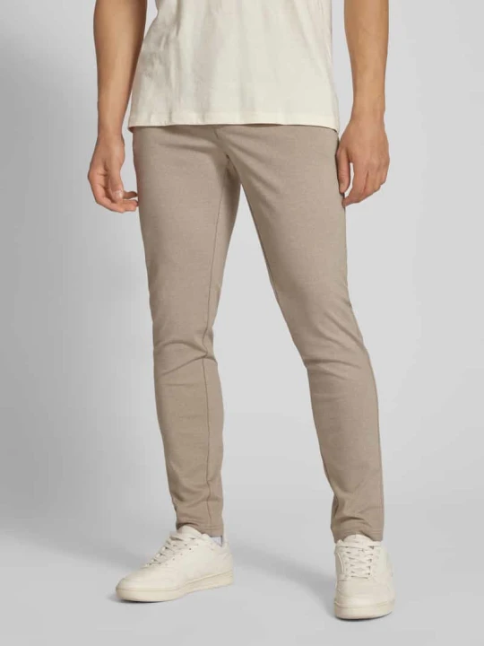 Zdjęcie produktu Spodnie materiałowe o kroju slim fit z efektem melanżu model ‘MARK’ Only & Sons Beżowy