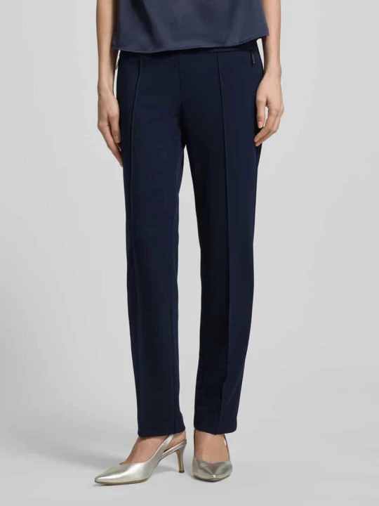 Zdjęcie produktu Spodnie materiałowe o kroju slim fit z kieszeniami w ramkach Vera Mont Ciemnoniebieski