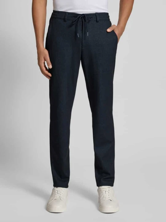 Zdjęcie produktu Spodnie materiałowe w kroju slim fit z kieszeniami z tyłu model 'Phil' BRAX Granatowy