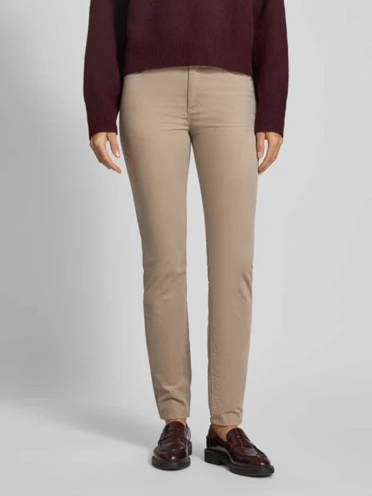Zdjęcie produktu Spodnie sztruksowe o kroju slim fit z mieszanki bawełny model „ALKEA” Marc O'Polo Kamienny