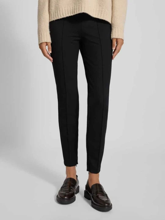Zdjęcie produktu Spodnie materiałowe o kroju slim fit z nadrukiem z logo model ‘RYDER’ CAMBIO Czarny