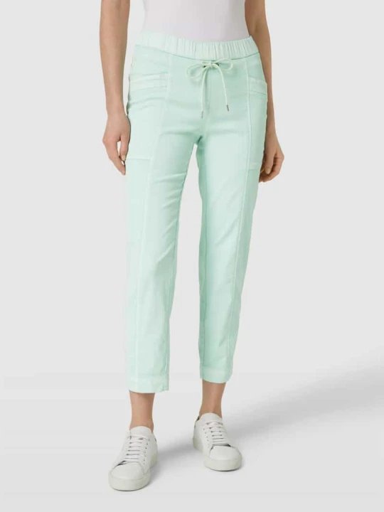 Zdjęcie produktu Spodnie materiałowe o kroju slim fit z ozdobnymi szwami model ‘SUE’ TONI Miętowy
