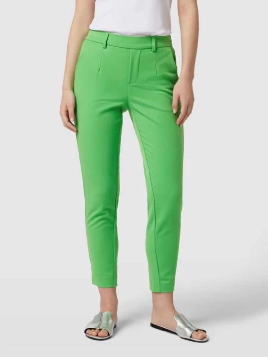 Zdjęcie produktu Spodnie materiałowe o kroju slim fit z wpuszczanymi kieszeniami model ‘Lisa’ Object Zielony