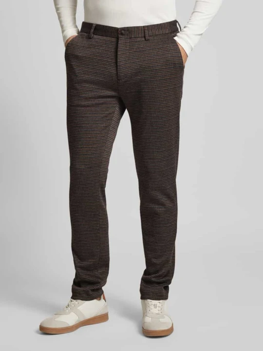 Zdjęcie produktu Spodnie materiałowe o kroju slim fit z wpuszczanymi kieszeniami w stylu francuskim Scotch & Soda Średniobrązowy