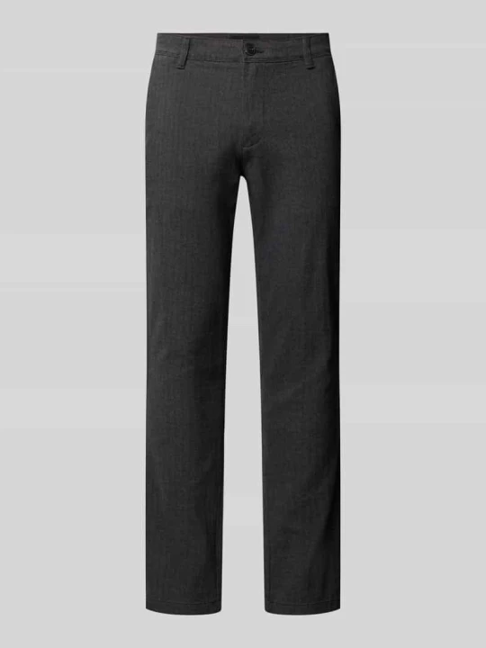 Zdjęcie produktu Spodnie materiałowe o kroju slim fit z zapięciem na guzik i zamek błyskawiczny model 'MARCO' Jack&Jones Ciemnoszary