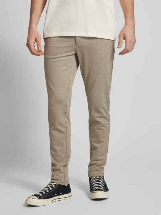 Zdjęcie produktu Spodnie materiałowe o kroju slim fit ze szlufkami na pasek model ‘MARK’ Only & Sons Beżowy