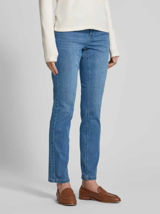 Zdjęcie produktu Jeansy o kroju slim fit w 5‑kieszeniowym fasonie model 'CICI' Angels Niebieski
