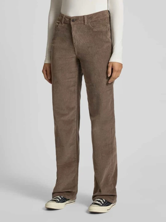 Zdjęcie produktu Spodnie sztruksowe o kroju straight fit model ‘OLANDA’ Noisy May Camel