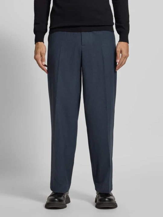 Zdjęcie produktu Spodnie materiałowe o kroju Straight Fit z kantami Scotch & Soda Ciemnoniebieski