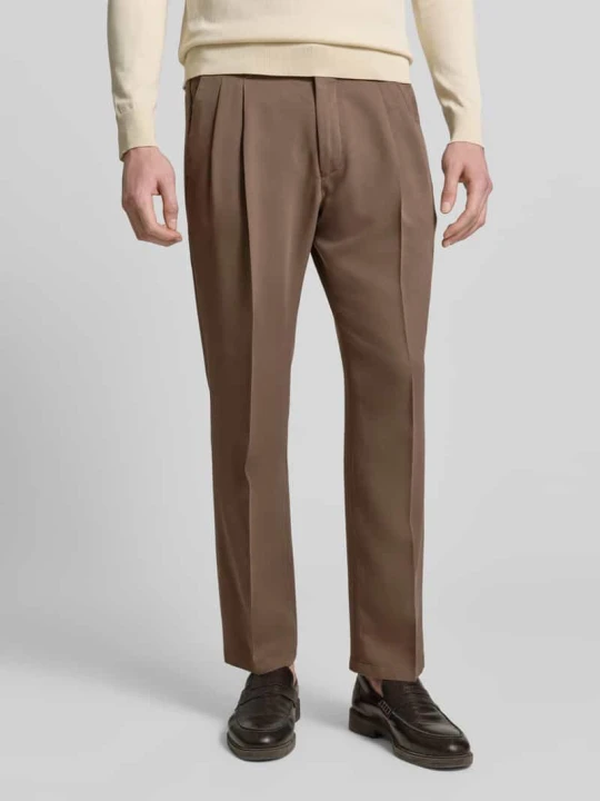Zdjęcie produktu Spodnie materiałowe o kroju straight fit z mieszanki lyocellu model 'Leek' Drykorn