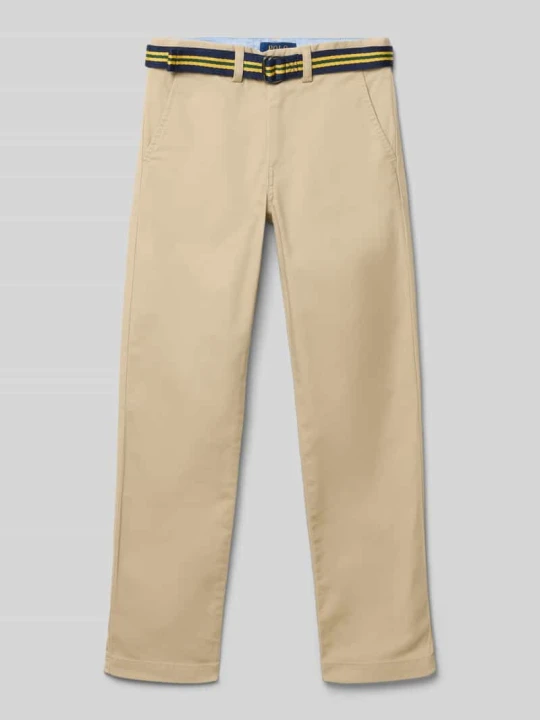 Zdjęcie produktu Spodnie materiałowe o kroju straight fit z wpuszczanymi kieszeniami model ‘Bedford’ Polo Ralph Lauren Beżowy