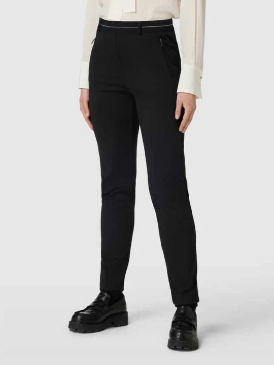 Zdjęcie produktu Spodnie materiałowe o kroju super slim fit z kieszeniami zapinanymi na zamek błyskawiczny model ‘LILLYT’ Raphaela By Brax Czarny
