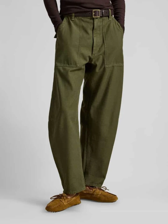 Zdjęcie produktu Zwężane spodnie materiałowe z czystej bawełny Polo Ralph Lauren Oliwkowy
