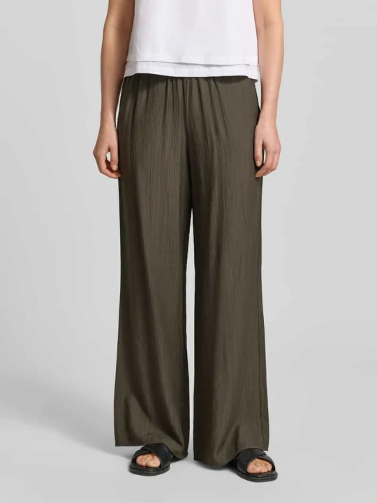 Zdjęcie produktu Spodnie materiałowe o kroju wide fit z mieszanki wiskozy model 'Marou' Opus Khaki