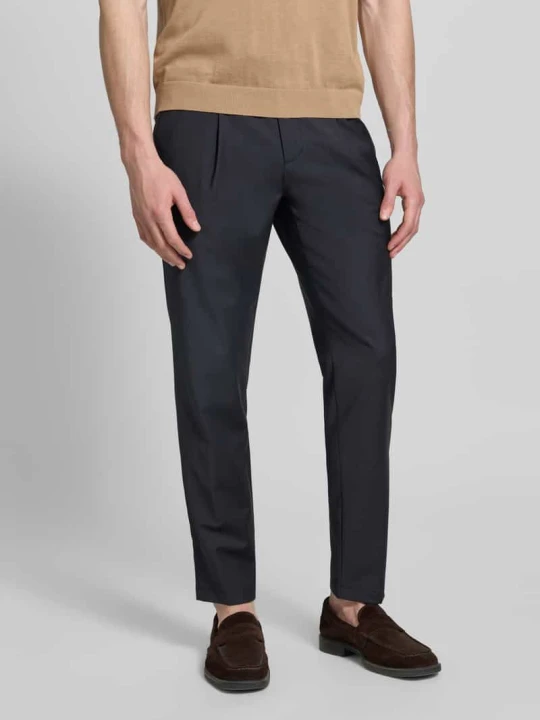 Zdjęcie produktu Spodnie materiałowe o kroju slim fit z dodatkiem wełny G1920 Granatowy