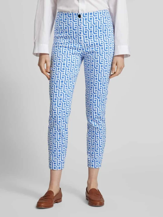 Zdjęcie produktu Spodnie materiałowe o skróconym kroju slim fit Christian Berg Niebieski