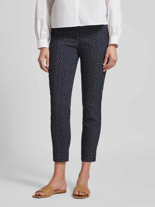 Zdjęcie produktu Spodnie materiałowe o skróconym kroju slim fit Christian Berg Ciemnoniebieski