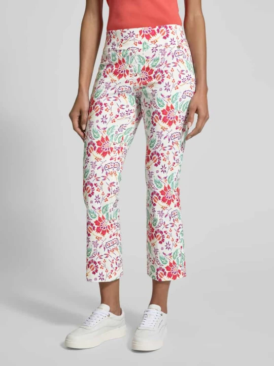 Zdjęcie produktu Spodnie materiałowe o skróconym kroju slim fit model ‘Ina’ STEHMANN Mocnoróżowy