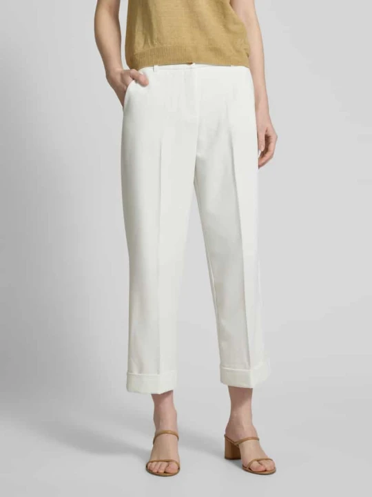 Zdjęcie produktu Spodnie materiałowe o skróconym kroju tapered fit model ‘DECERI’ B.Young Złamany biały
