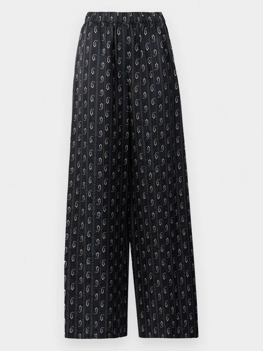 Zdjęcie produktu Spodnie materiałowe Tory Burch granatowy