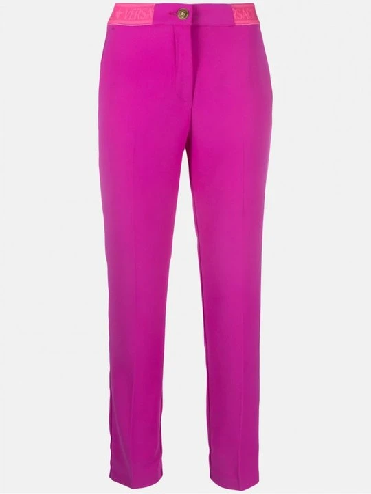 Zdjęcie produktu Spodnie materiałowe Versace Jeans Couture różowy