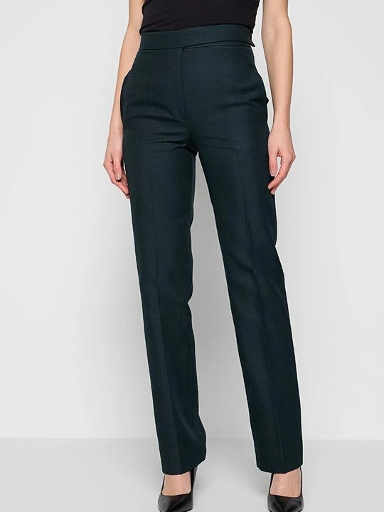 Zdjęcie produktu Spodnie materiałowe Victoria Beckham ciemnozielony