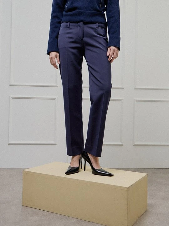 Zdjęcie produktu Spodnie materiałowe Victoria Beckham granatowy