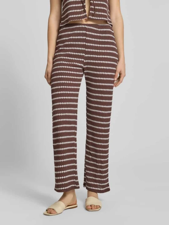 Zdjęcie produktu Spodnie materiałowe w kroju loose fit z domieszką bawełny model 'EVA LIFE' Only Czekoladowy