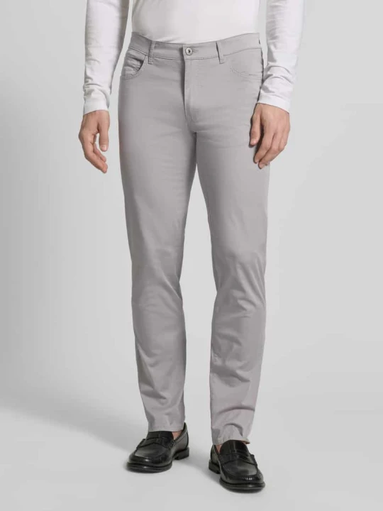 Zdjęcie produktu Spodnie materiałowe o kroju regular fit z wykończeniem ultralight model 'Cadiz' BRAX Srebrny