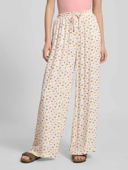 Zdjęcie produktu Spodnie materiałowe z elastycznym pasem REVIEW Złamany biały