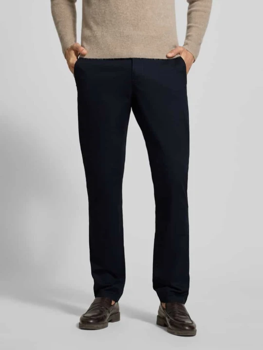 Zdjęcie produktu Spodnie materiałowe o kroju slim fit z kieszeniami z tyłu MCNEAL Granatowy