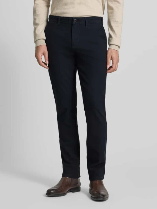 Zdjęcie produktu Spodnie materiałowe o kroju slim fit z kieszeniami z tyłu MCNEAL Granatowy