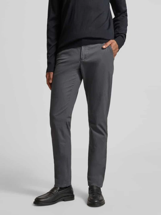 Zdjęcie produktu Spodnie materiałowe o kroju slim fit z kieszeniami z tyłu MCNEAL Średnioszary