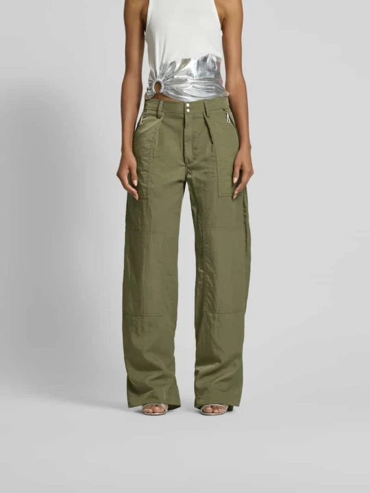 Zdjęcie produktu Spodnie materiałowe z kieszeniami z tyłu Paco Rabanne Khaki