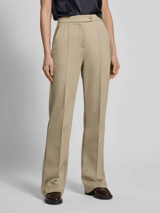 Zdjęcie produktu Spodnie materiałowe z prostą nogawką z przeszytym kantem model ‘MALESIA’ MM By Max Mara Piaskowy
