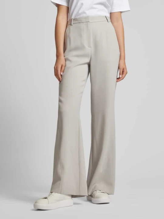 Zdjęcie produktu Spodnie materiałowe z szeroką nogawką ze szlufkami na pasek Calvin Klein Jasnoszary