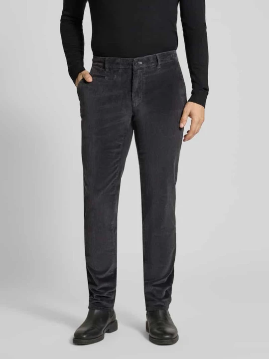 Zdjęcie produktu Spodnie sztruksowe o kroju slim fit z kieszeniami z tyłu model ‘Fabio’ BRAX Średnioszary