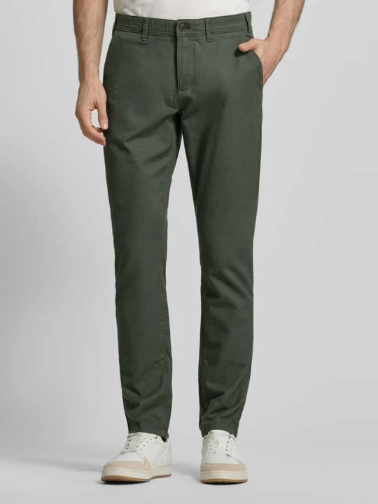 Zdjęcie produktu Spodnie materiałowe o kroju slim fit z francuskimi wpuszczanymi kieszeniami MCNEAL Butelkowy zielony