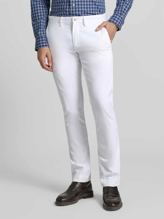 Zdjęcie produktu Spodnie materiałowe z wpuszczanymi kieszeniami w stylu francuskim Polo Ralph Lauren Biały