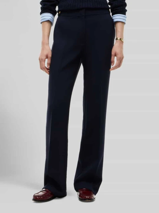 Zdjęcie produktu Spodnie materiałowe o kroju regular fit z dodatkiem wiskozy Tommy Hilfiger Granatowy