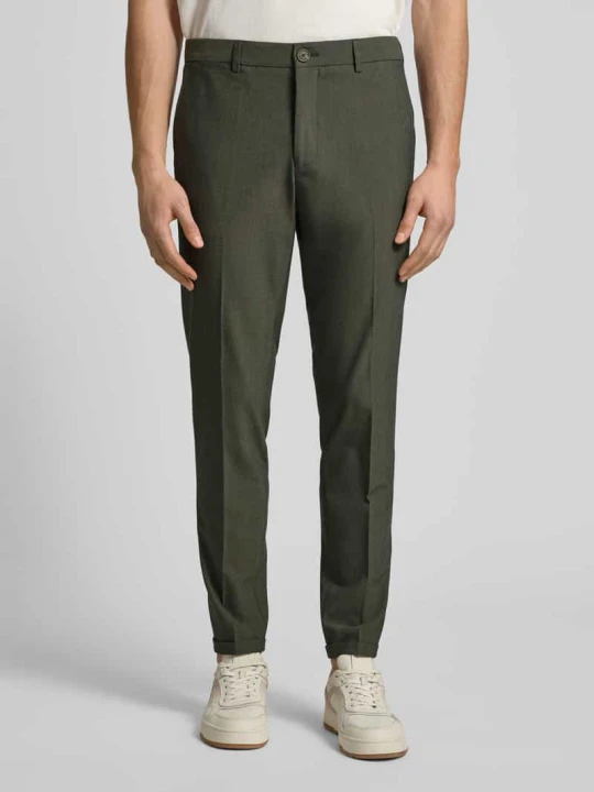 Zdjęcie produktu Chinosy o kroju slim fit z zakładkami w pasie Model 'Maliam' Matinique Zielony