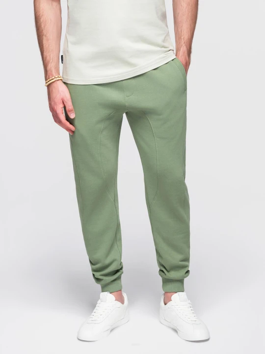 Zdjęcie produktu Spodnie męskie dresowe typu jogger - zielone V3 - Rozmiar: S Ombre Clothing