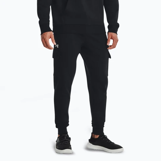 Zdjęcie produktu Spodnie męskie Under Armour Rival Fleece Cargo Jogger black / white