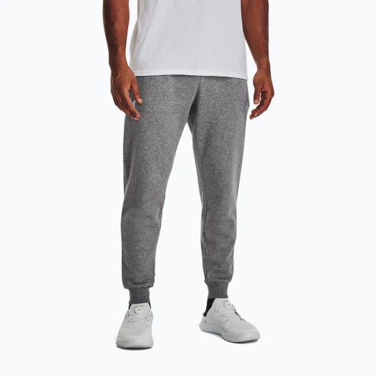 Zdjęcie produktu Spodnie męskie Under Armour Rival Fleece Joggers castlerock light heather / white Szary